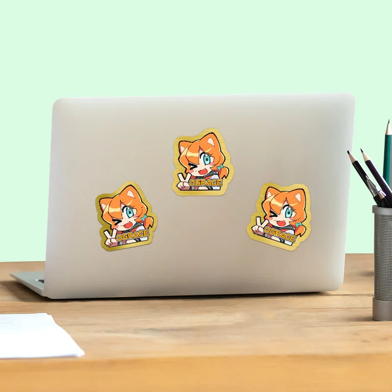 Custom Brushed Gold Stickers - Image 8