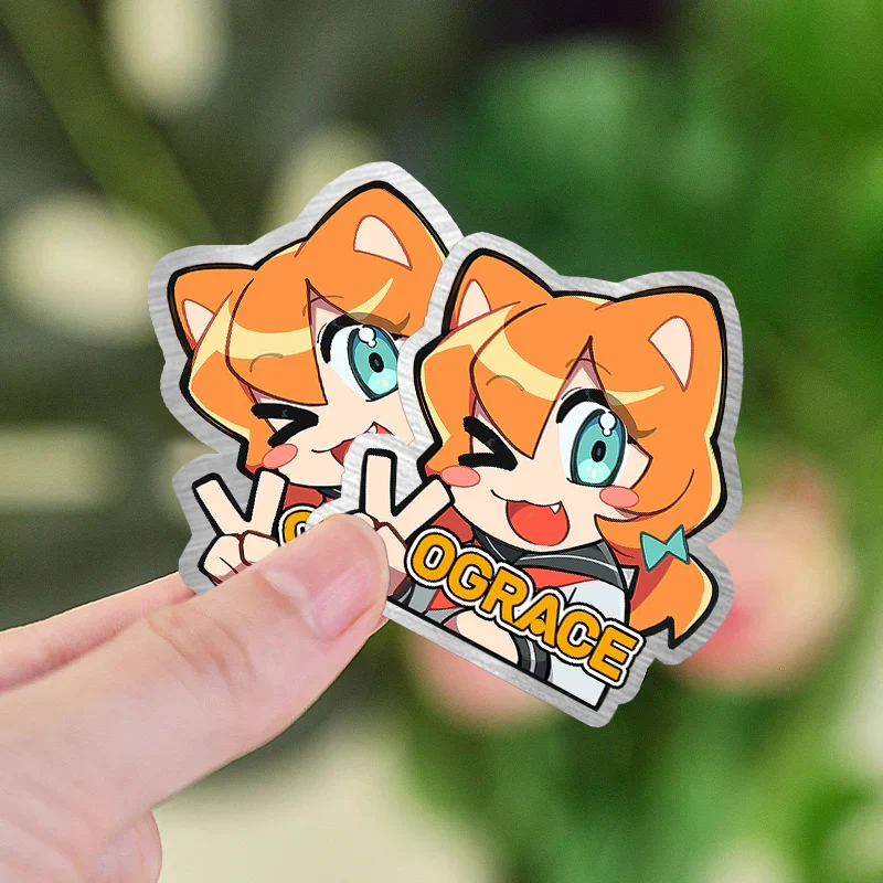 Custom Brushed Silver Stickers - Image 5