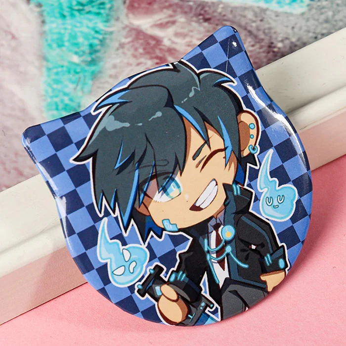 Custom Cat Ear Shapes Button Pins - Image 6