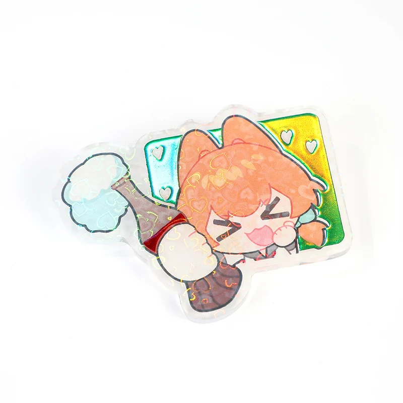 Custom Cold Foil Stamping Holographic Clear Acrylic Pins - Image 3