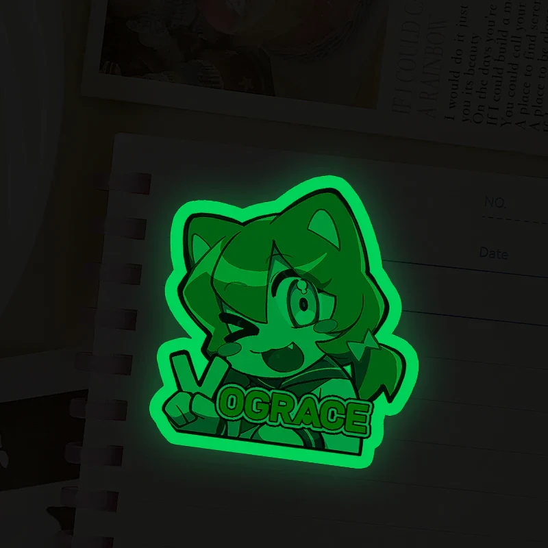 Custom Colorful Blue Holographic Glow In The Dark Stickers - Image 2