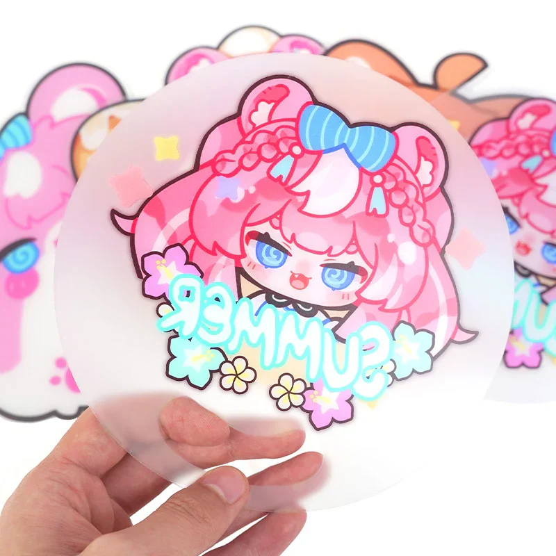Custom Frosted Translucent PVC Hand Fans - Image 8