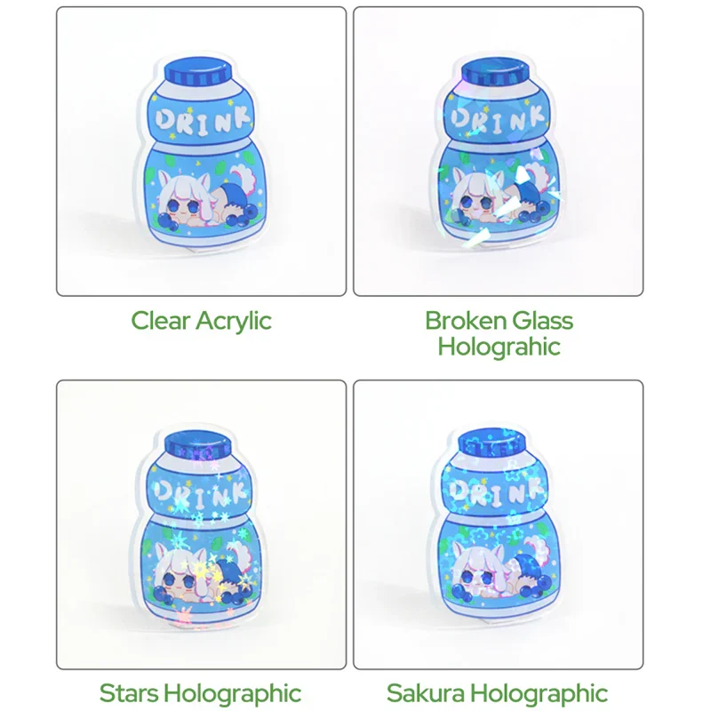 Custom Glitter Epoxy Holographic Keychains - Image 2