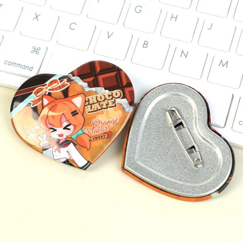 Custom Heart Glitter Button Pins - Image 4