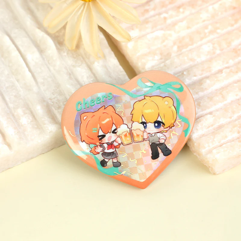 Custom Heart Glitter Button Pins - Image 9
