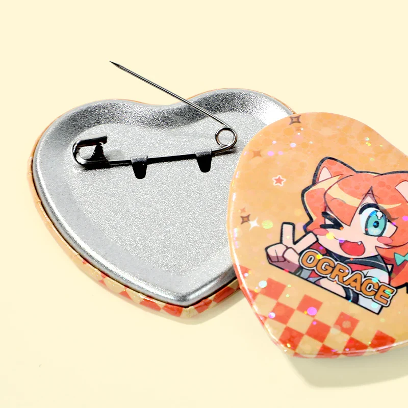Custom Heart Shaped Button Pins - Image 2