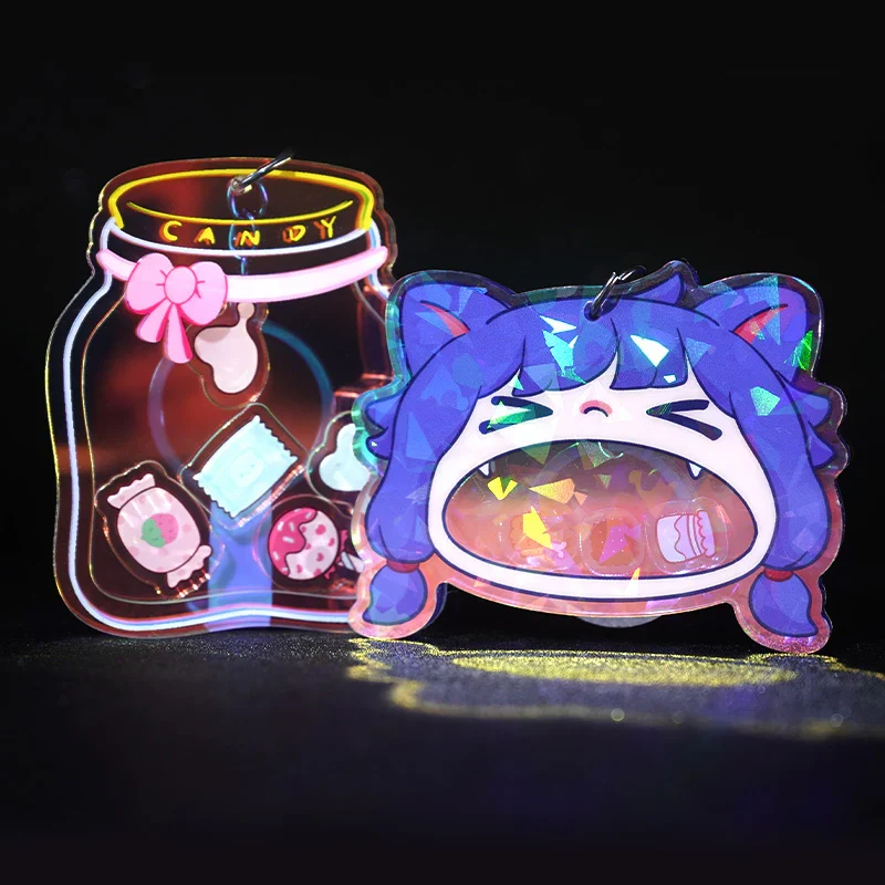Custom Holographic Rainbow Shaker Keychains - Image 3