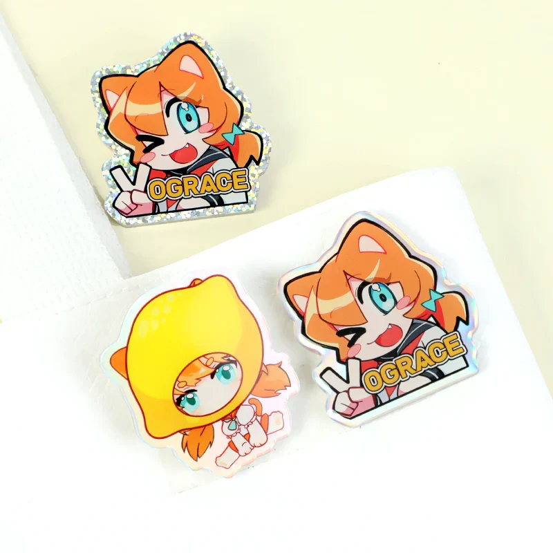 Custom Opaque Holographic Acrylic Pins - Image 3