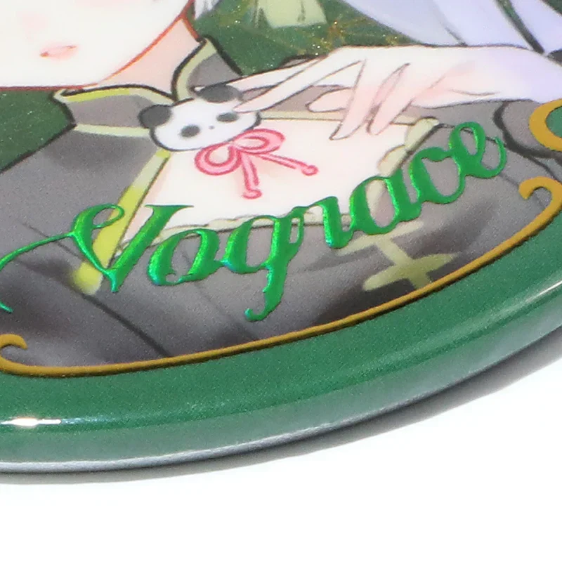 Custom Raised Foil Printing Cold Foil Stamping Glitter Holographic Button Pins - Image 4