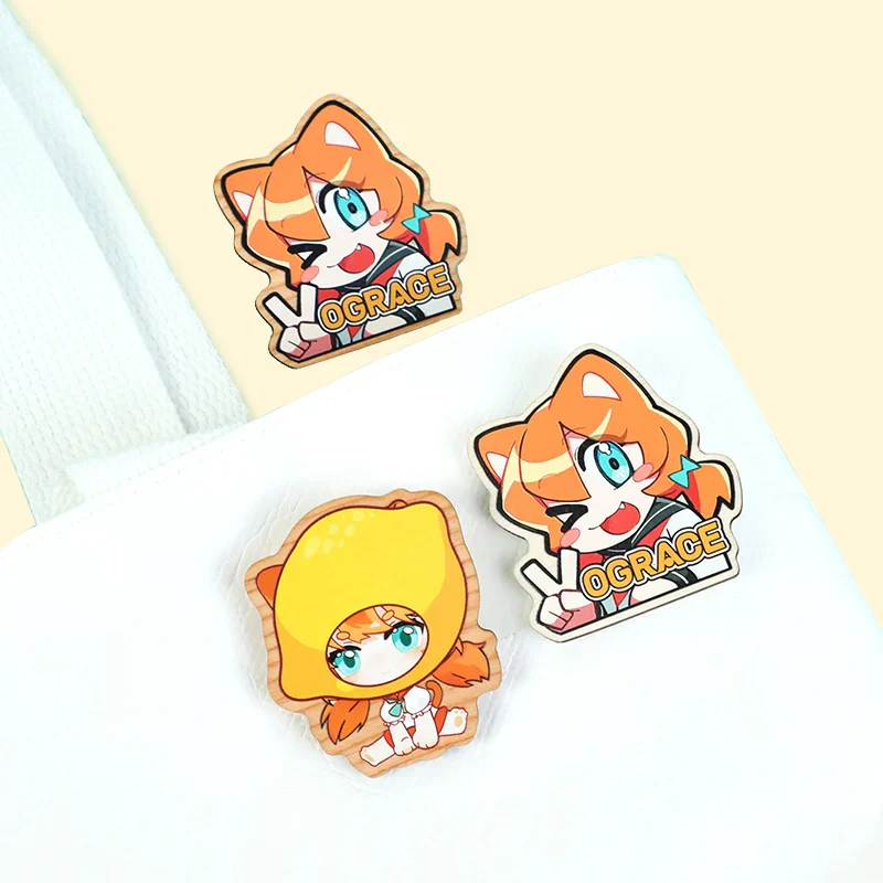 Custom Synthetic Wooden Pins Badges - Image 3