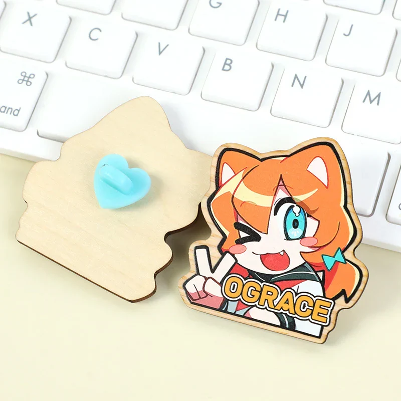 Custom Synthetic Wooden Pins Badges - Image 5