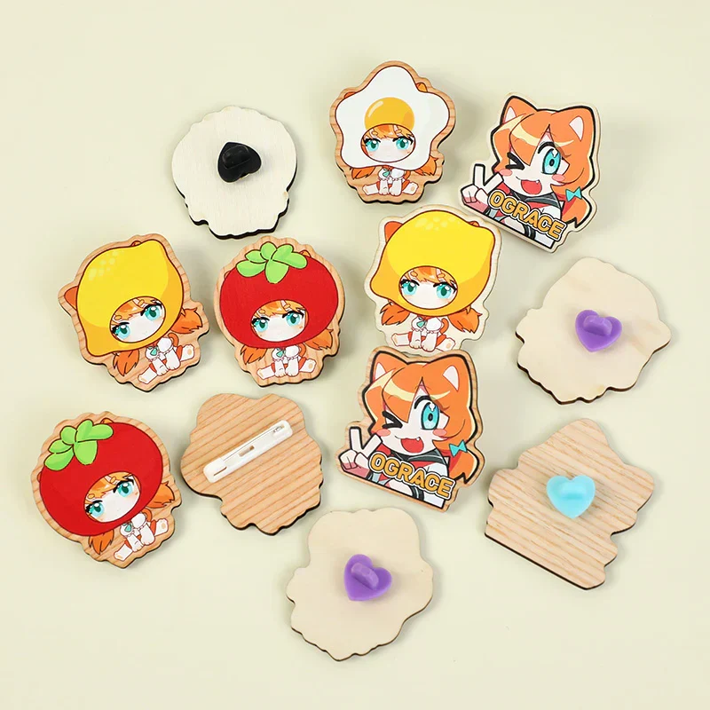 Custom Synthetic Wooden Pins Badges - Image 6